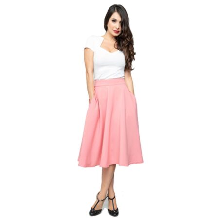 Pocket High Waist Thrills Skirt Pink-XXXL | 31% korting | Rock Steady