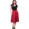 Pocket High Waist Thrills Skirt Red-S | Rock Steady