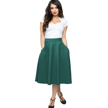 Pocket High Waist Thrills Skirt jade-S | 31% korting | Fiftiesstore