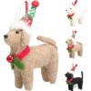 Poedel hond hangdeco vilt 15cm 3 assorti | Merkloos