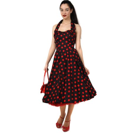 Polka Dress Black/Red-32 (NL)/ 6 (UK) | 32% korting | Vivien of Holloway
