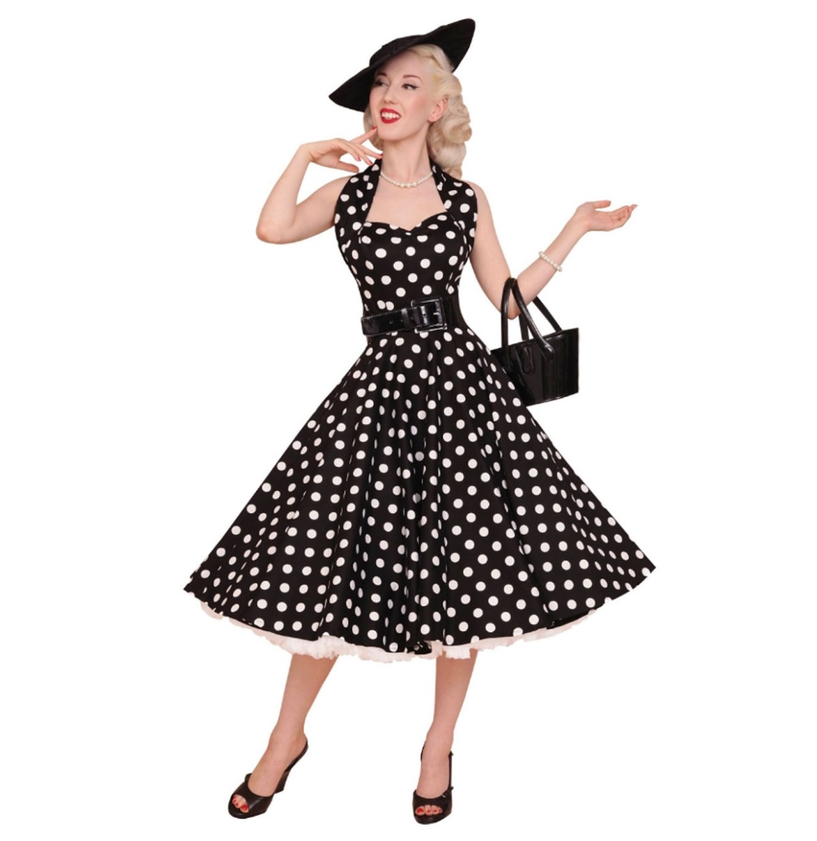 Polka Dress Black/White-48 (NL)/ 22 (UK) | 32% korting | Vivien of Holloway