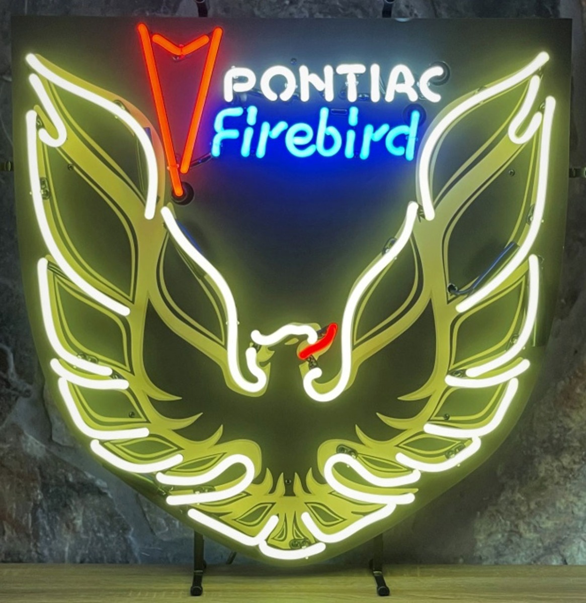 Pontiac Firebird Neon Verlichting 60 x 60 cm - Geel