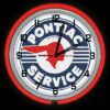 Pontiac Service Dubbele Neonklok 50 cm | Pontiac