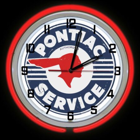 Pontiac Service Dubbele Neonklok 50 cm | Pontiac