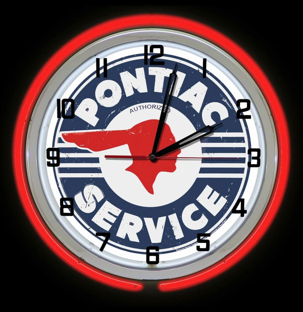 Pontiac Service Dubbele Neonklok 50 cm | Pontiac