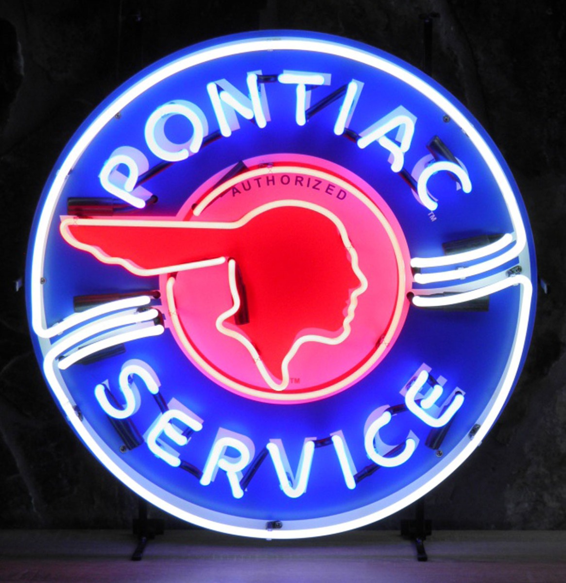 Pontiac Service Neon Verlichting - 65 x 65 cm | Pontiac