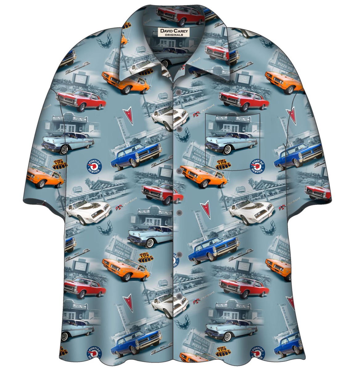 Pontiacs Camp Shirt Light Blue-XXXL | David Carey
