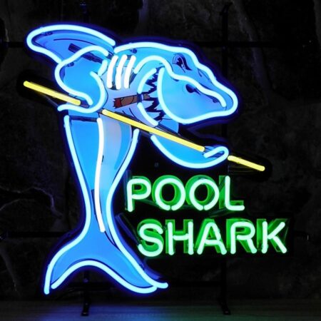 Pool Shark Neon Verlichting 65 x 65 cm - Blauw