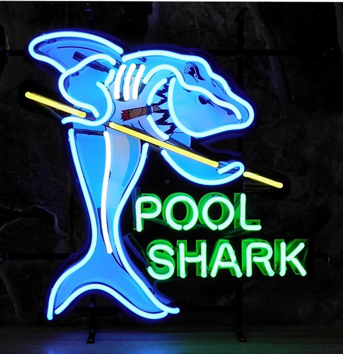 Pool Shark Neon Verlichting 65 x 65 cm - Blauw