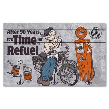 Popeye - After 90 Years It's Time For A Refuel Houten Kapstok - 50 x 30 cm | The Dutch Pickers
