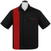 Poplin Single Panel Shirt Black / Red-XS | 17% korting (LP) | Steady Clothing