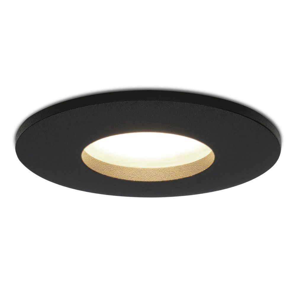 Porto Inbouwspot LED - Dimbaar - GU10 - 4 Watt - 4000K Neutraal Wit IP44 spatwaterdicht - Zwart - Voor binnen