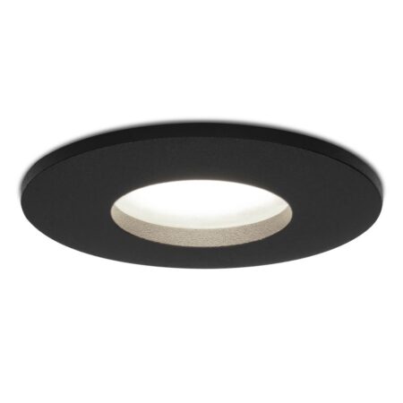 Porto LED inbouwspot - Dimbaar - GU10 - 4 Watt 6500K Daglicht wit - IP44 - Zwart - Voor binnen