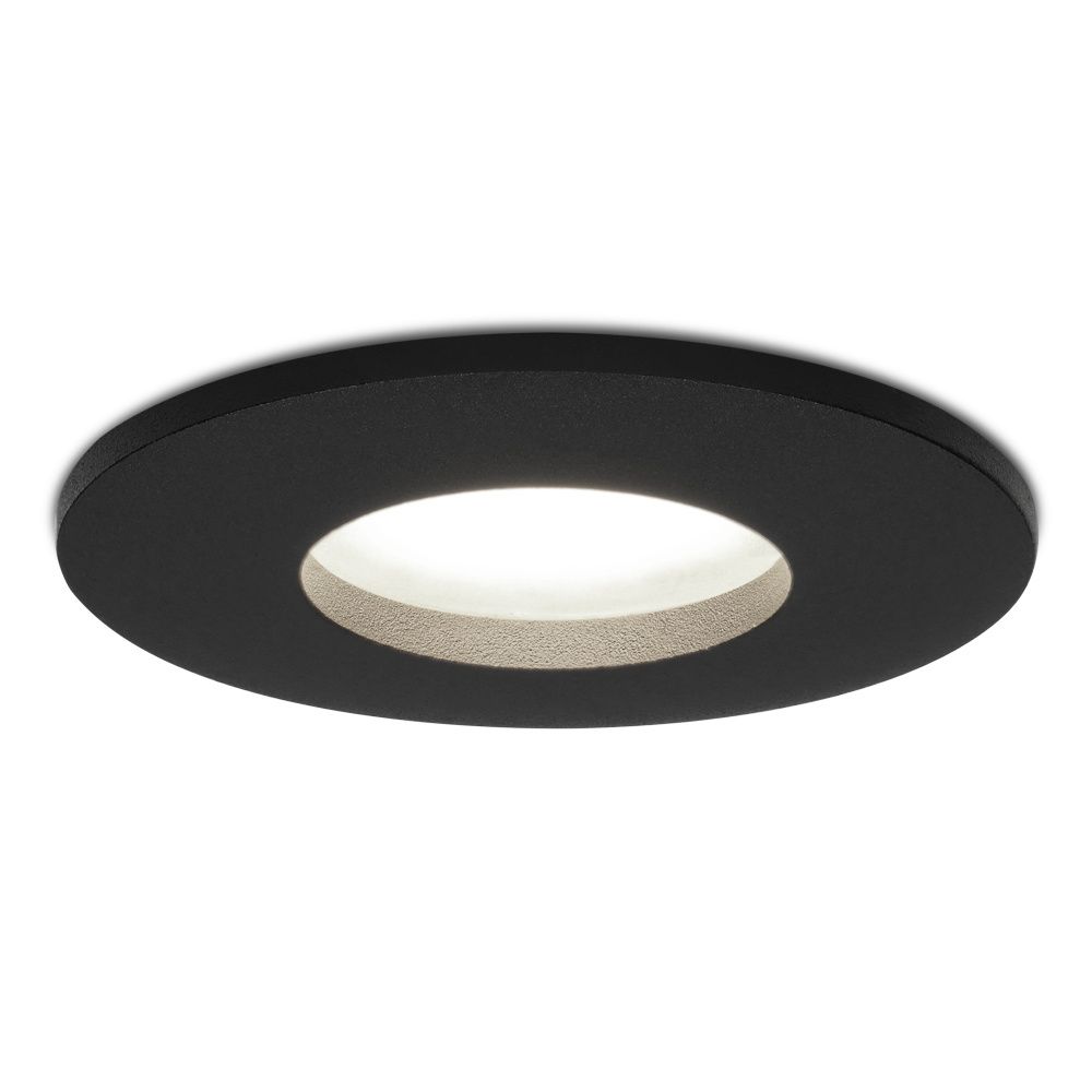 Porto LED inbouwspot - Dimbaar - GU10 - 4 Watt 6500K Daglicht wit - IP44 - Zwart - Voor binnen
