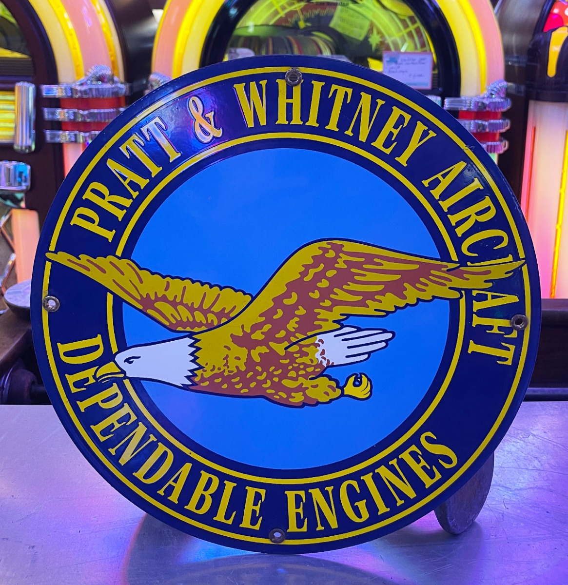 Pratt & Whitney Aircraft Emaille Bord - Ø30cm - 1990s Sample | The Dutch Pickers