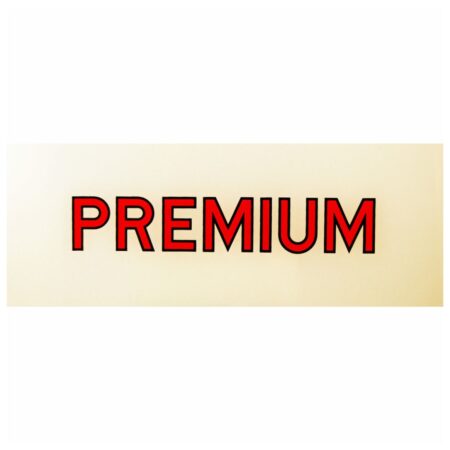 Premium Ad Glass Voor Benzinepomp Rode Letters 32 x 13 cm | Fiftiesstore