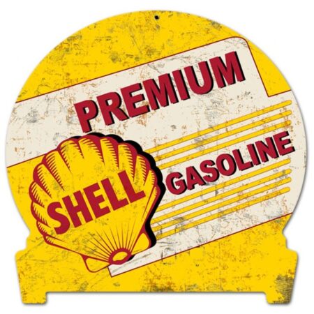 Premium Shell Gasoline Grunge Zware Metalen Bord 45 x 39