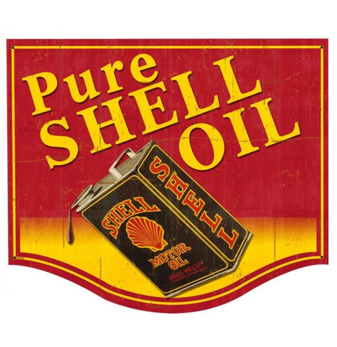 Pure Shell Oil Retro Zwaar Metalen Bord 48 x 40