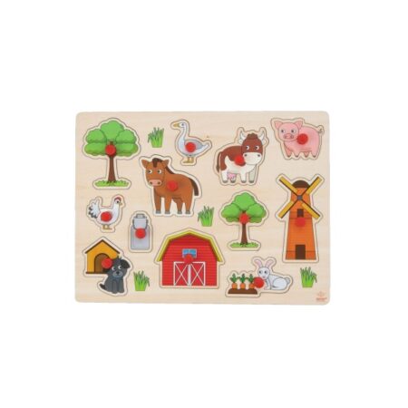 Puzzelplank Boerderij Knopjespuzzel 30x22 Cm |