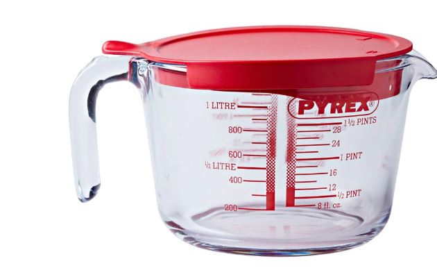 Pyrex Maatbeker glas met deksel 1L | Pyrex