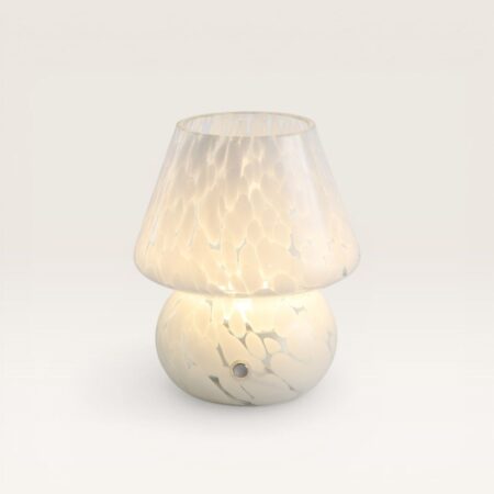 Qireno - Glazen tafellamp oplaadbaar Wit 20 cm - Draadloze tafellamp - Dressoir lamp - Scandinavisch design - Dimbaar - IP44 voor buiten - USB-C - 3000K Warm Wit | LUSENZ