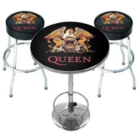 Queen Classic Crest Bar Set - Statafel + 2 Barkrukken | 8% korting | Fiftiesstore