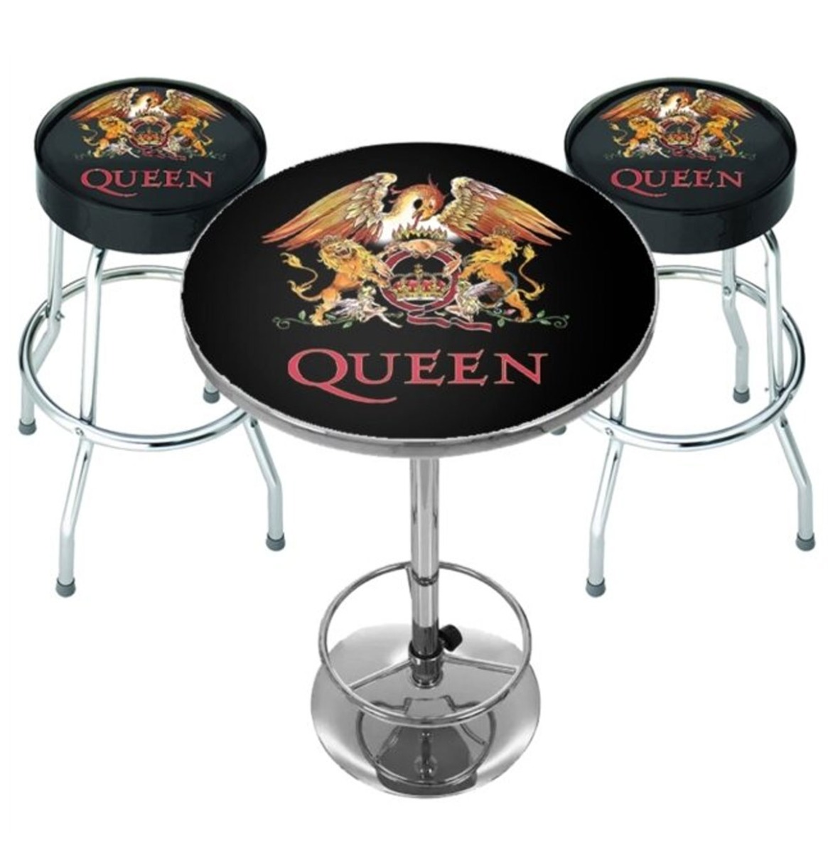 Queen Classic Crest Bar Set - Statafel + 2 Barkrukken | 8% korting | Fiftiesstore
