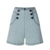 Queen Kerosin 1950s Marlyn Shorts Light Blue-31 | Queen Kerosin
