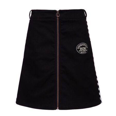 Queen Kerosin A-Line Skirt Checkered Racing Black-2XL | Queen Kerosin