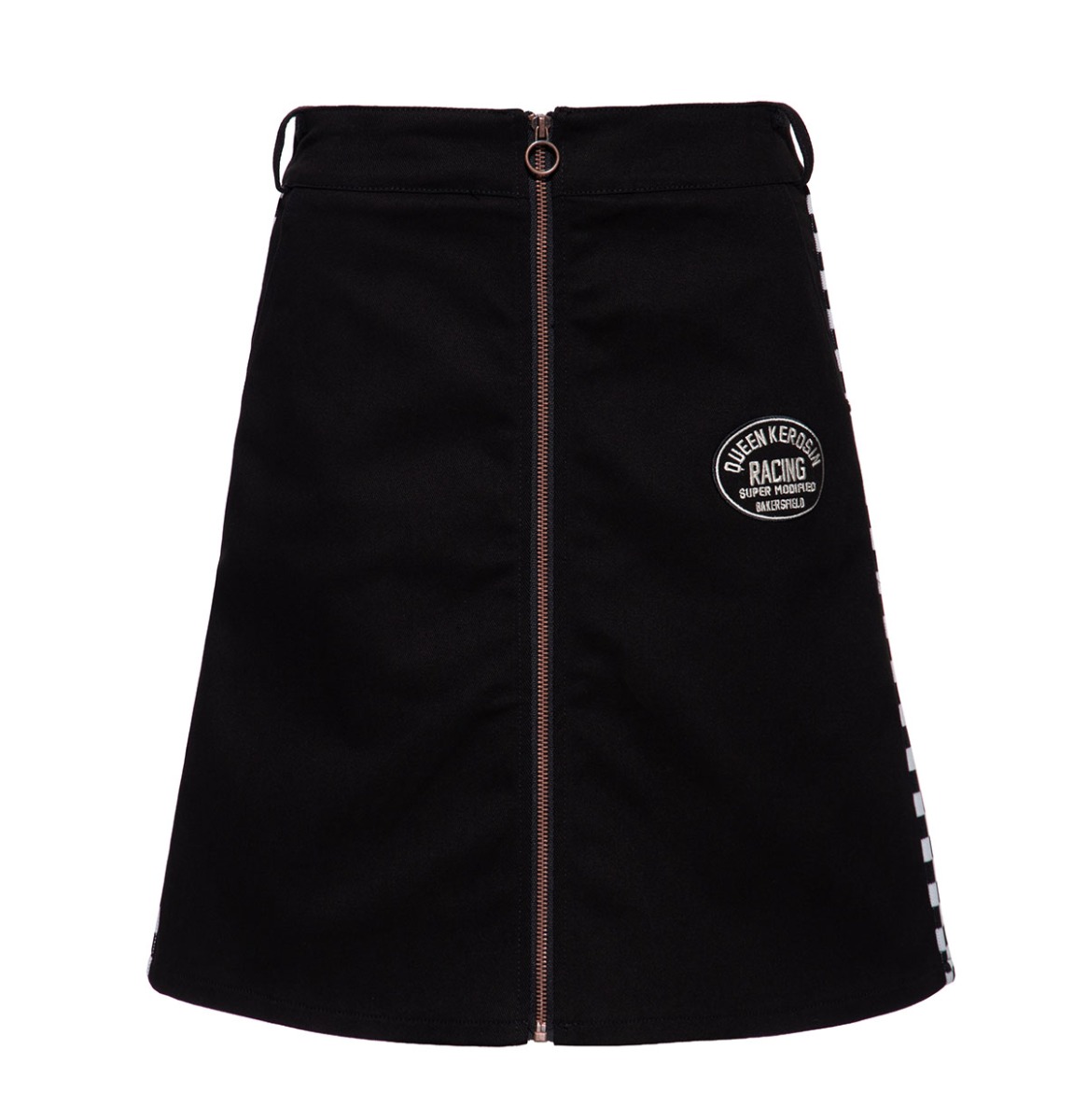 Queen Kerosin A-Line Skirt Checkered Racing Black-2XL | Queen Kerosin