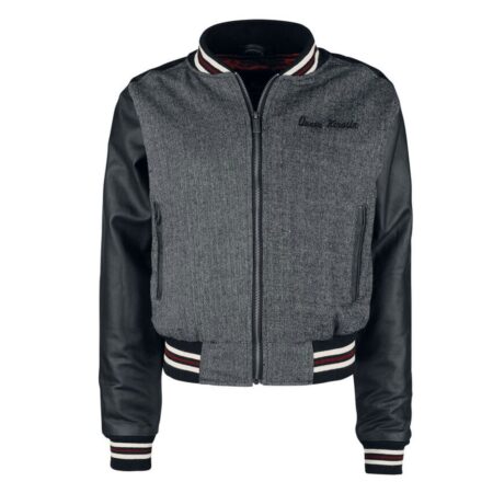 Queen Kerosin Baseball College Jacket Black & Grey-XXXXL | 30% korting | Queen Kerosin
