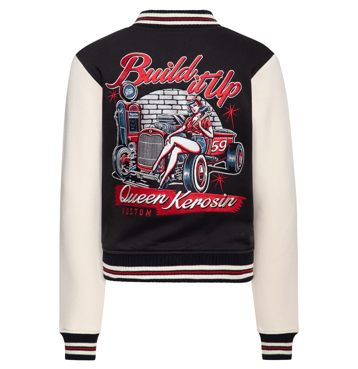 Queen Kerosin Build It Up College Jacket Black-3XL | Queen Kerosin