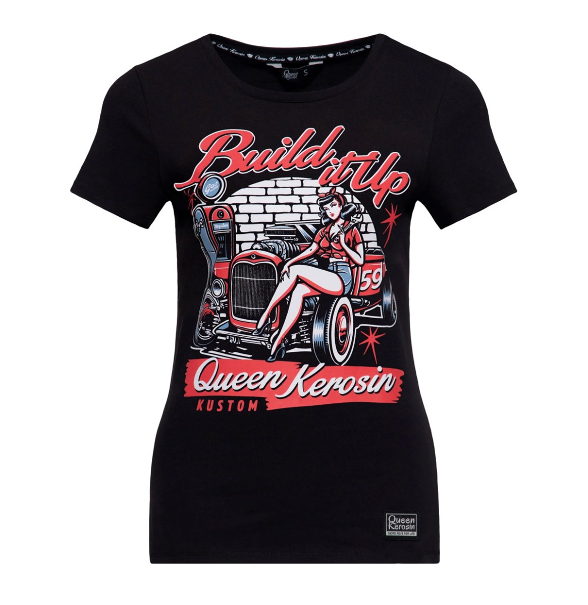Queen Kerosin Build It Up T-shirt Black-4XL | Queen Kerosin