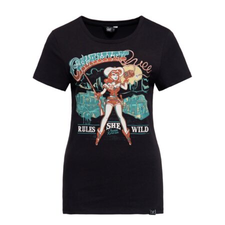 Queen Kerosin Calamity Queen T-Shirt Black -XS | 17% korting | Queen Kerosin