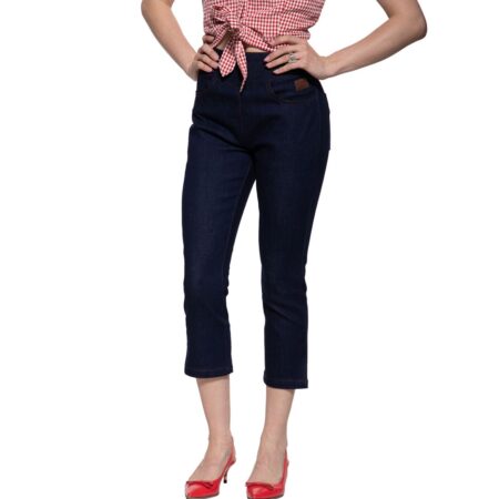 Queen Kerosin Capri Denim Pants Joan Blue-2XL | Queen Kerosin