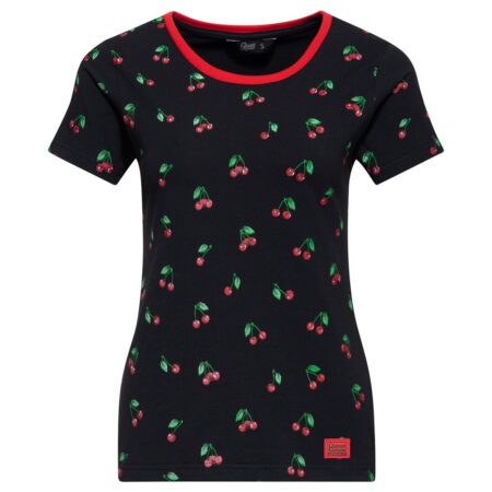 Queen Kerosin Cherry T-shirt Black -3XL | Queen Kerosin