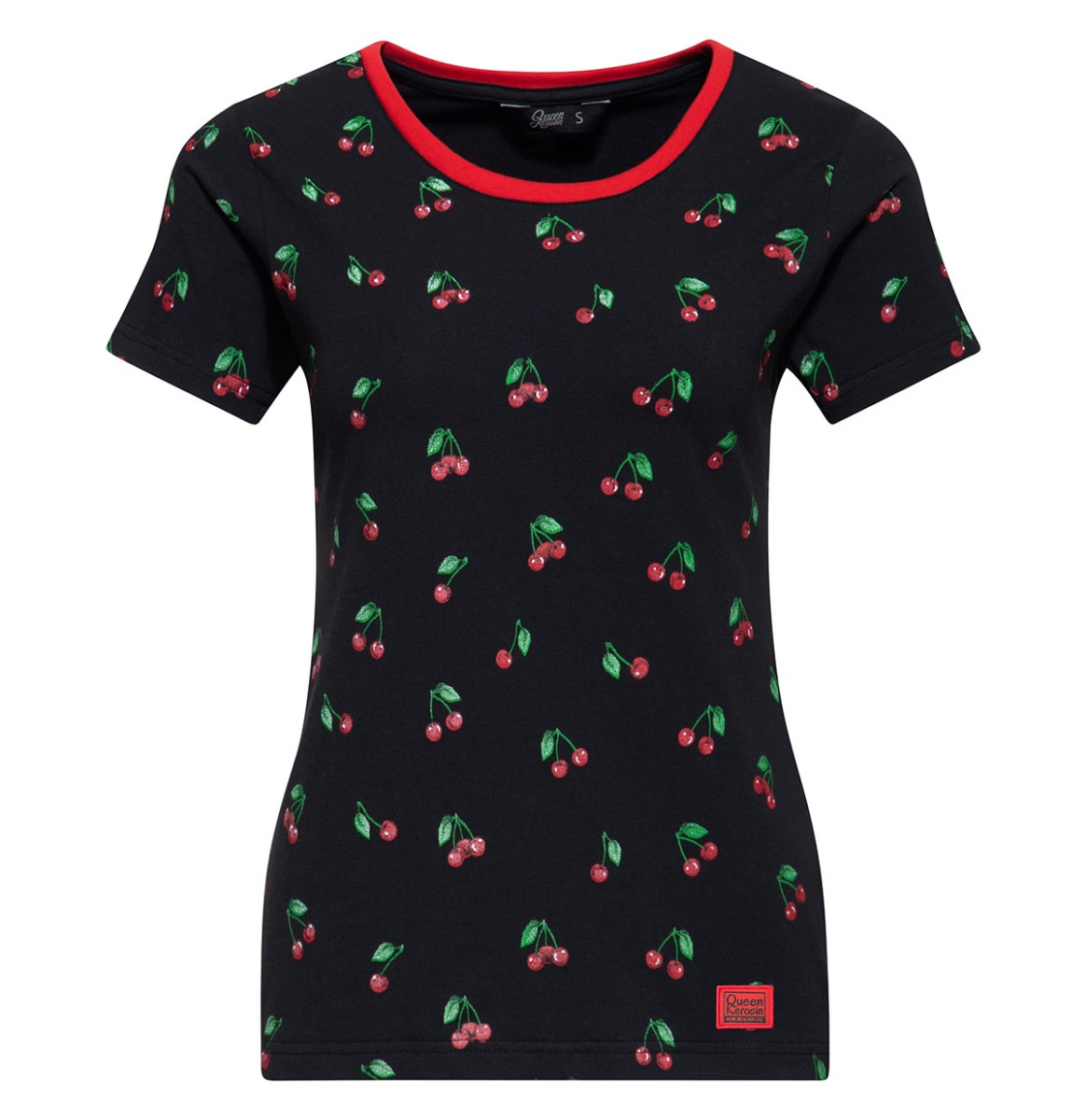 Queen Kerosin Cherry T-shirt Black -3XL | Queen Kerosin