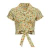 Queen Kerosin Citrus Cocktails Blouse Cream-3XL | Queen Kerosin