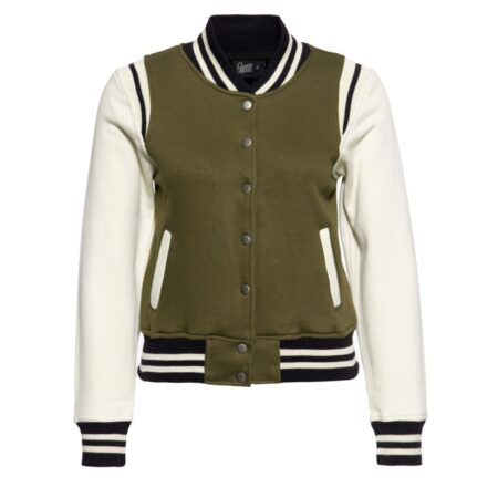 Queen Kerosin College Jacket Blanko Olive And Off White-S | 21% korting | Queen Kerosin