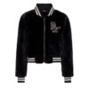 Queen Kerosin College Jacket Faux Fur Black-XL | Queen Kerosin