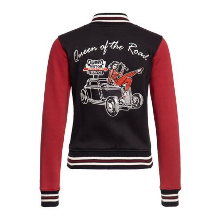 Queen Kerosin College Jacket Queen Of The Road Black & Red-S | 25% korting | Queen Kerosin