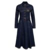 Queen Kerosin Denim Blouse Swing Dress Dark Blue-XS | 20% korting | Queen Kerosin