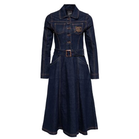 Queen Kerosin Denim Blouse Swing Dress Dark Blue-XS | 20% korting | Queen Kerosin