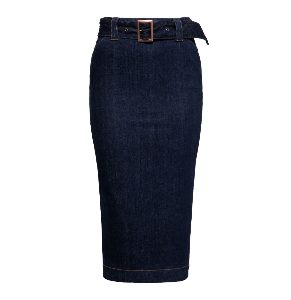 Queen Kerosin Denim Pencil Skirt With Belt Dark Blue-XS | 33% korting | Queen Kerosin