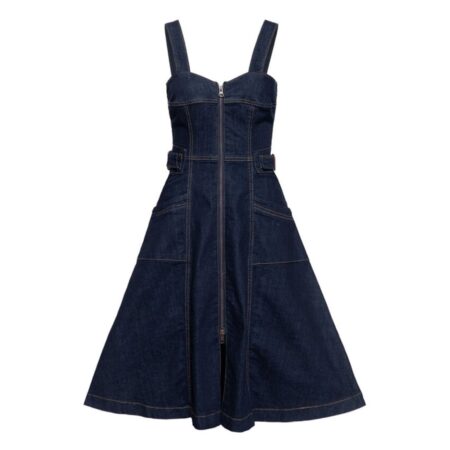 Queen Kerosin Denim Swing Dress Dark Blue Wash-L | Fiftiesstore