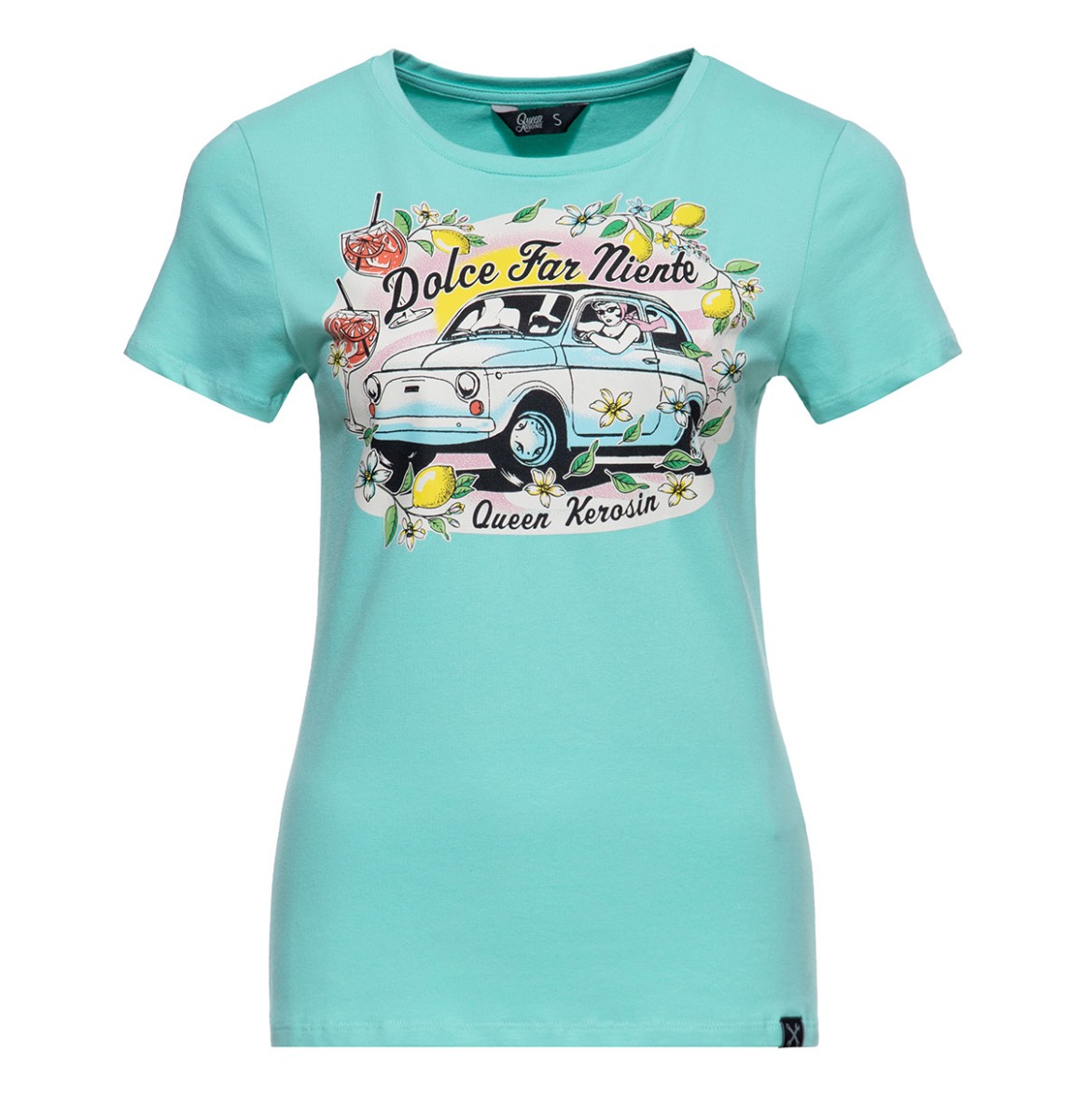 Queen Kerosin Dolce Fair Niente T-shirt Mint-4XL | Queen Kerosin