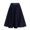 Queen Kerosin Full Circle Basic Swing Skirt Dark Blue Wash-XXXL | Queen Kerosin