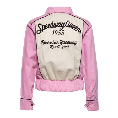 Queen Kerosin Gabardine Jacket Speedway Queens Old Pink And White-XXXL | 20% korting | Queen Kerosin