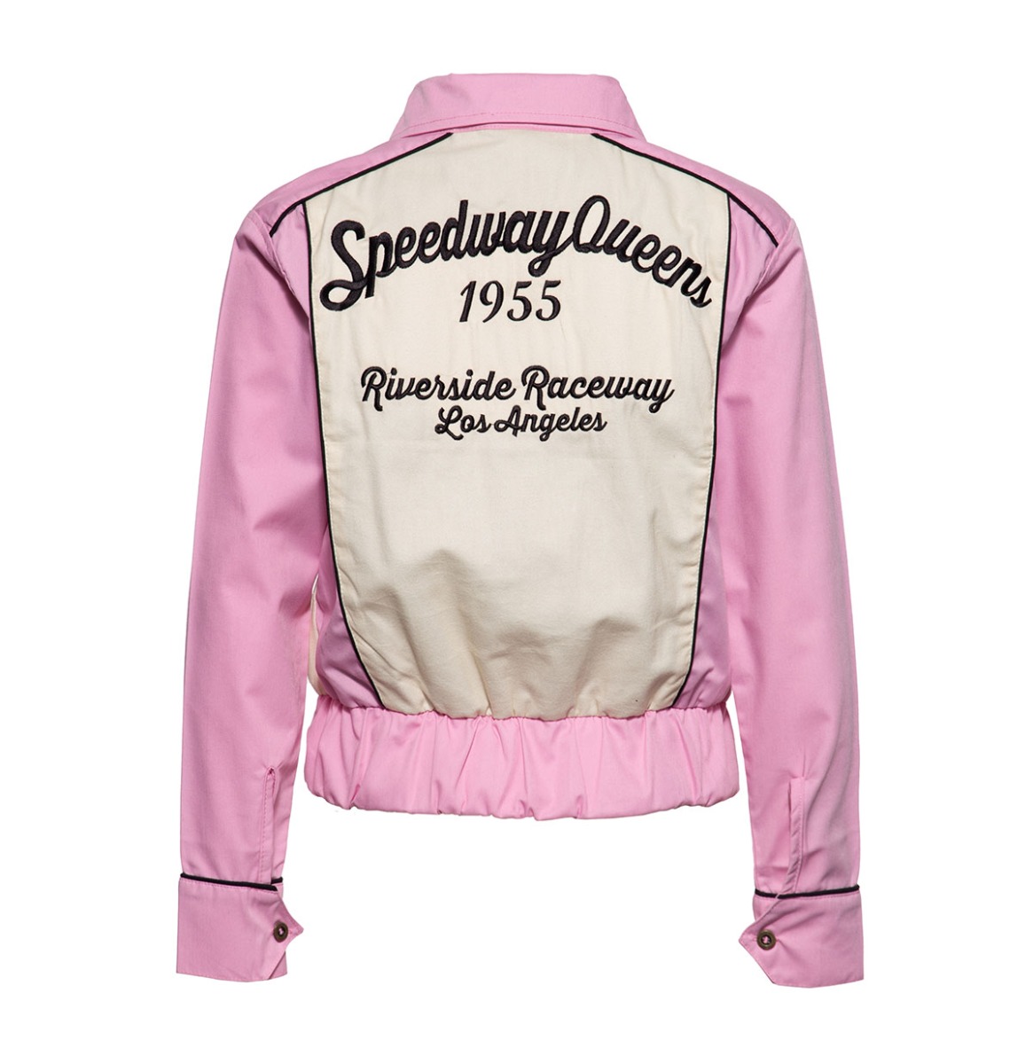 Queen Kerosin Gabardine Jacket Speedway Queens Old Pink And White-XXXL | 20% korting | Queen Kerosin